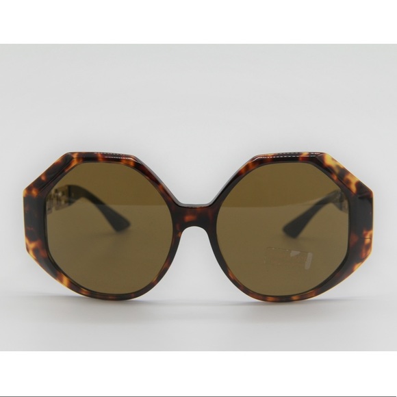 NEW VERSACE VE4395 108/73 WOMEN’S OVERSIZED SUNGLASSES MOD 4395 HAVANA BROWN - Picture 2 of 10